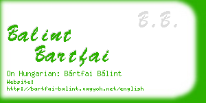 balint bartfai business card