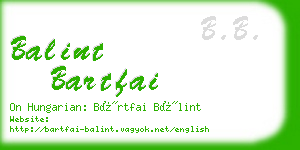 balint bartfai business card